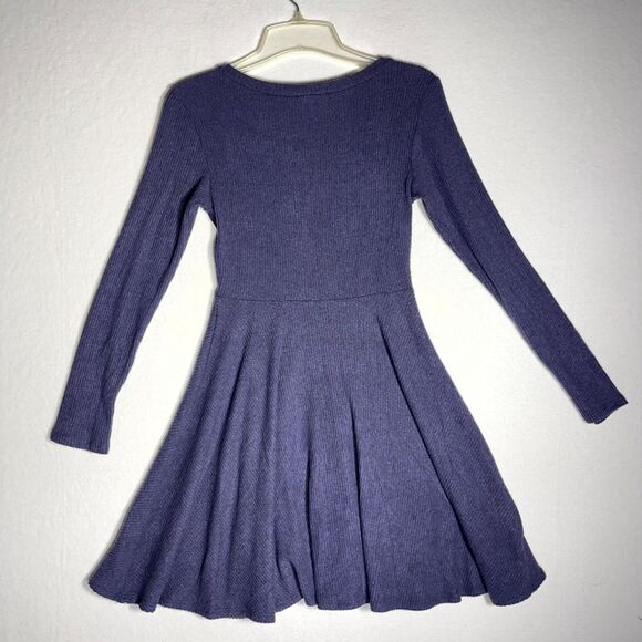 Lulu's Soft Dark Blue Long-Sleeved Dress‎ Women Size S - Picture 3 of 11